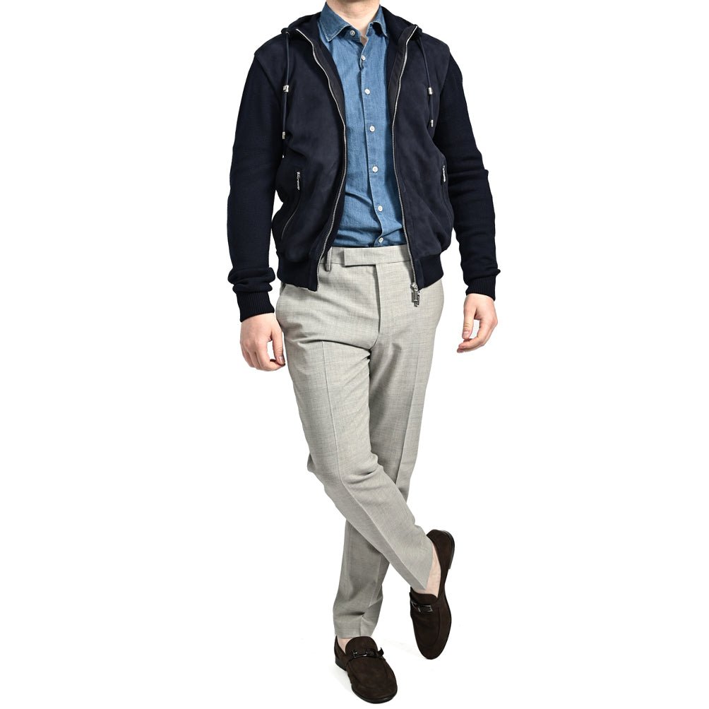 SALE|MOORER FRANS - URM 異素材コンビ ダブルジップニットパーカー|418086 - 48|GUARDAROBA MILANO OFFICIAL STORE