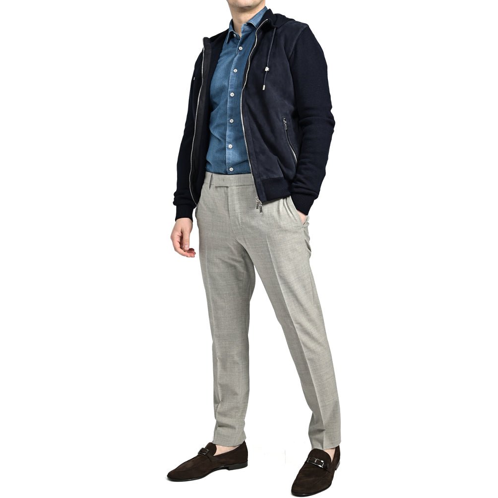 SALE|MOORER FRANS - URM 異素材コンビ ダブルジップニットパーカー|418086 - 48|GUARDAROBA MILANO OFFICIAL STORE