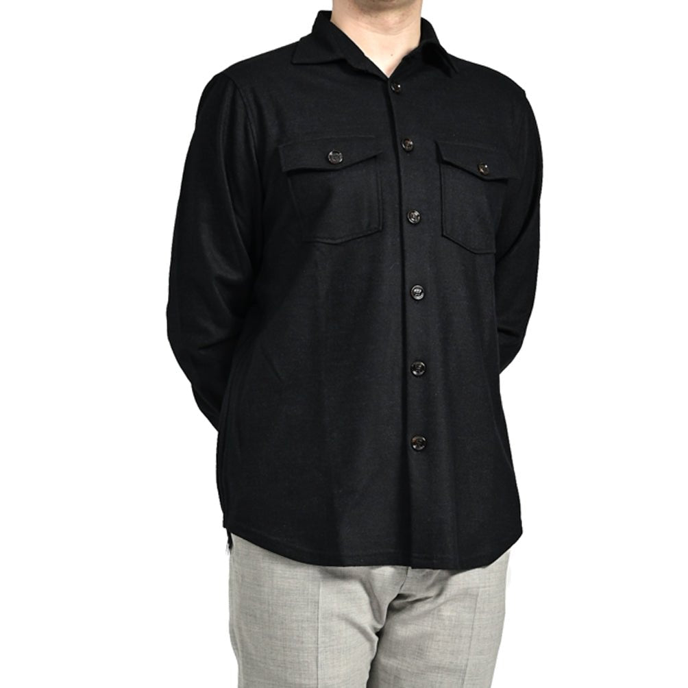 SALE|MOORER MEYER - THA ストレッチウール ワイドカラーレギュラーフィットシャツ(インターロック生地)|418271 - 44|GUARDAROBA MILANO OFFICIAL STORE