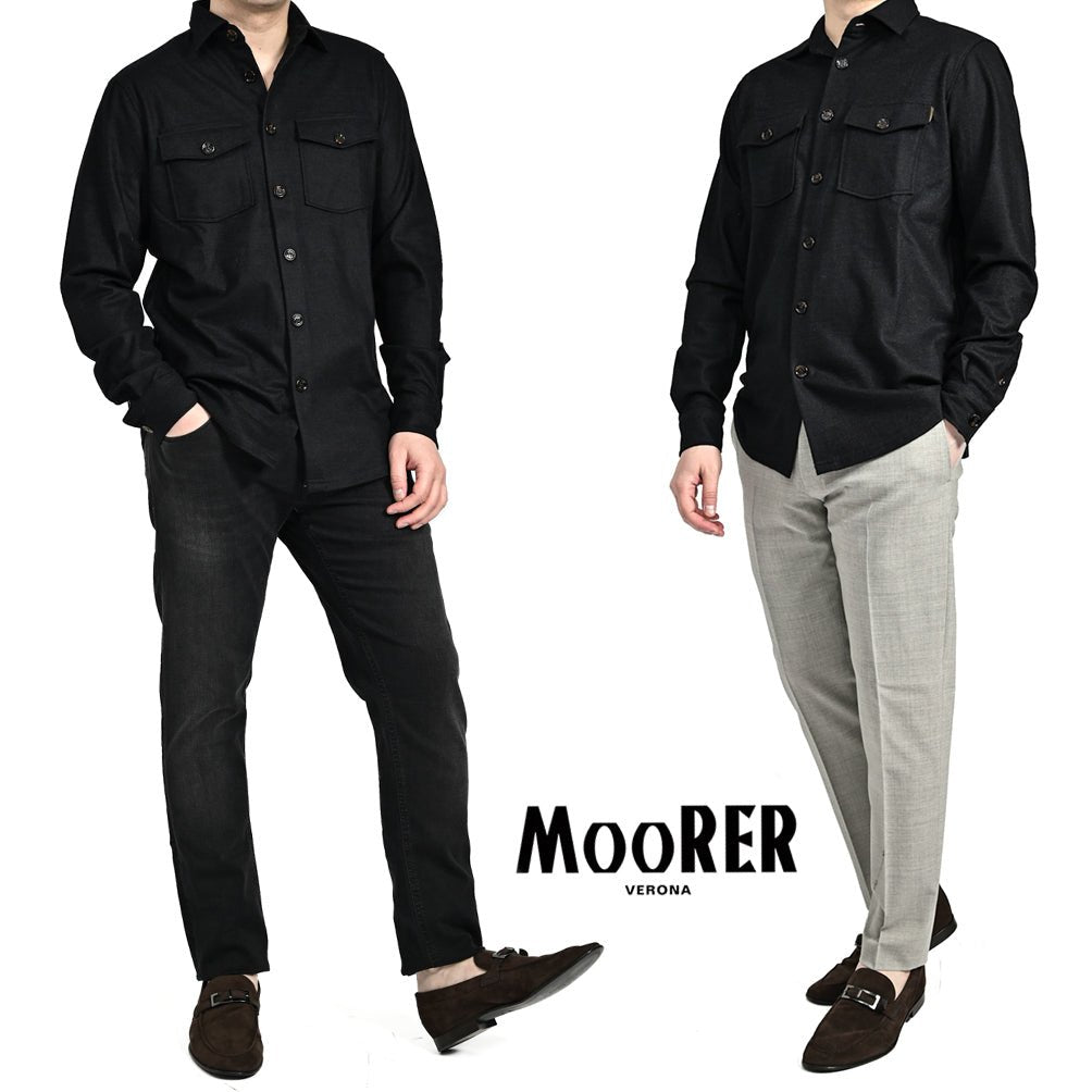 SALE|MOORER MEYER - THA ストレッチウール ワイドカラーレギュラーフィットシャツ(インターロック生地)|418271 - 44|GUARDAROBA MILANO OFFICIAL STORE