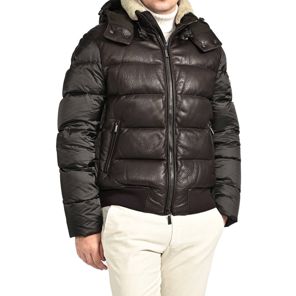 SALE|MOORER "WRIGHT - MAS" コンビレザーダウンジャケット|420448 - 48|GUARDAROBA MILANO OFFICIAL STORE