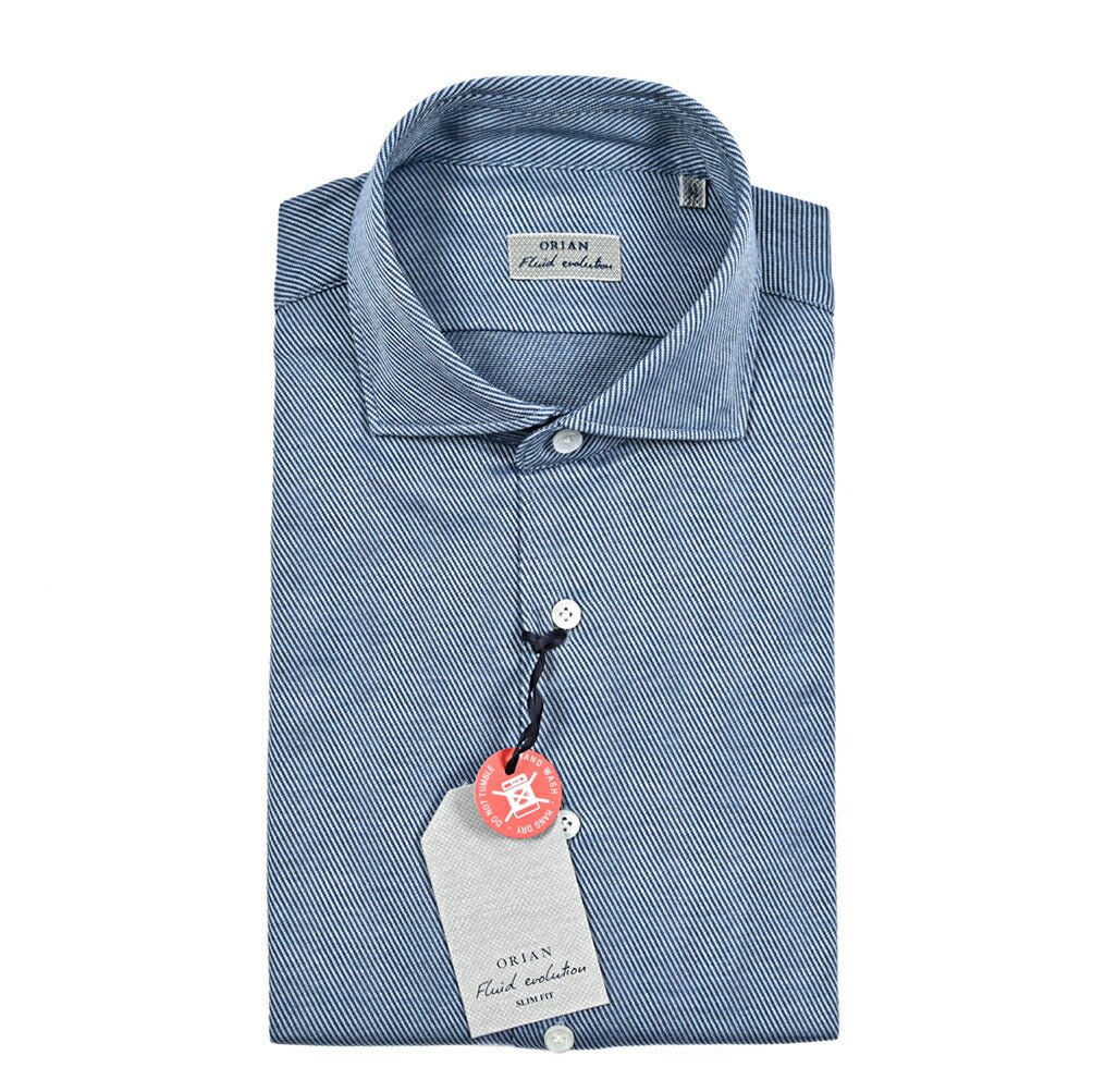 SALE|ORIAN Fluid evolution ストレッチコットンジャージー ホリゾンタルカラードレスシャツ|420712 - 43|GUARDAROBA MILANO OFFICIAL STORE