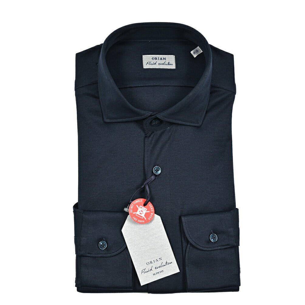 SALE|ORIAN Fluid evolution ストレッチコットンジャージー ホリゾンタルカラードレスシャツ|420931 - 38|GUARDAROBA MILANO OFFICIAL STORE