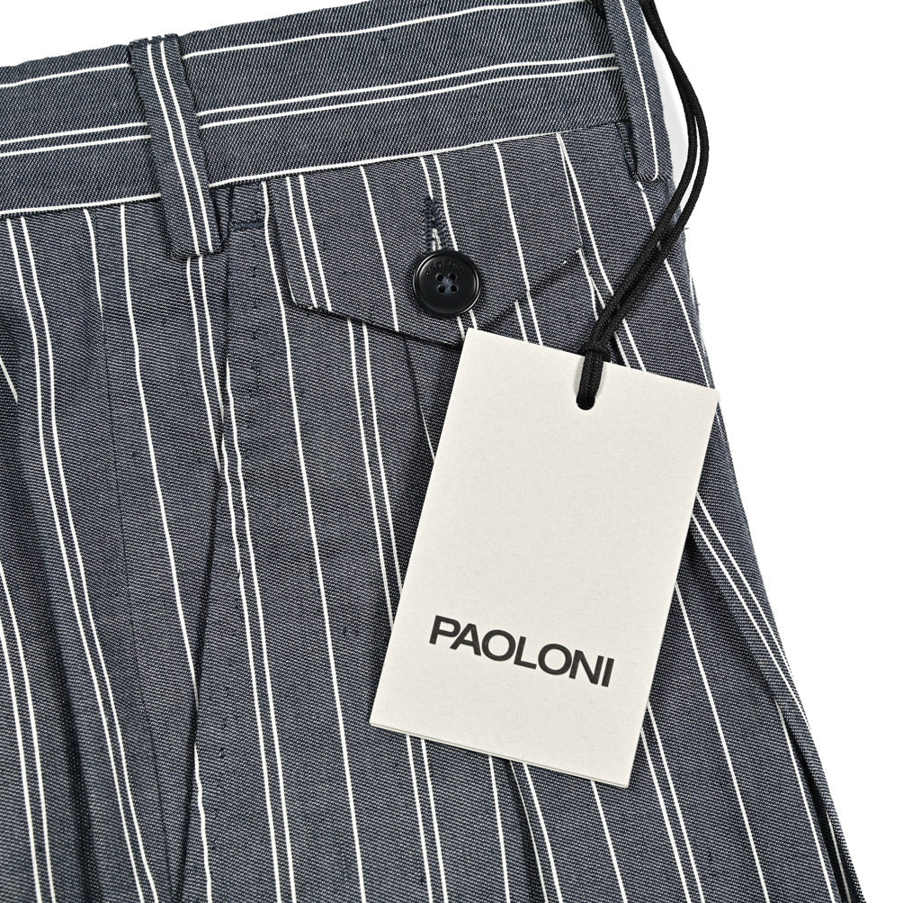 SALE|PAOLONI コットンリネン ツータックスラックス|419028|GUARDAROBA MILANO OFFICIAL STORE