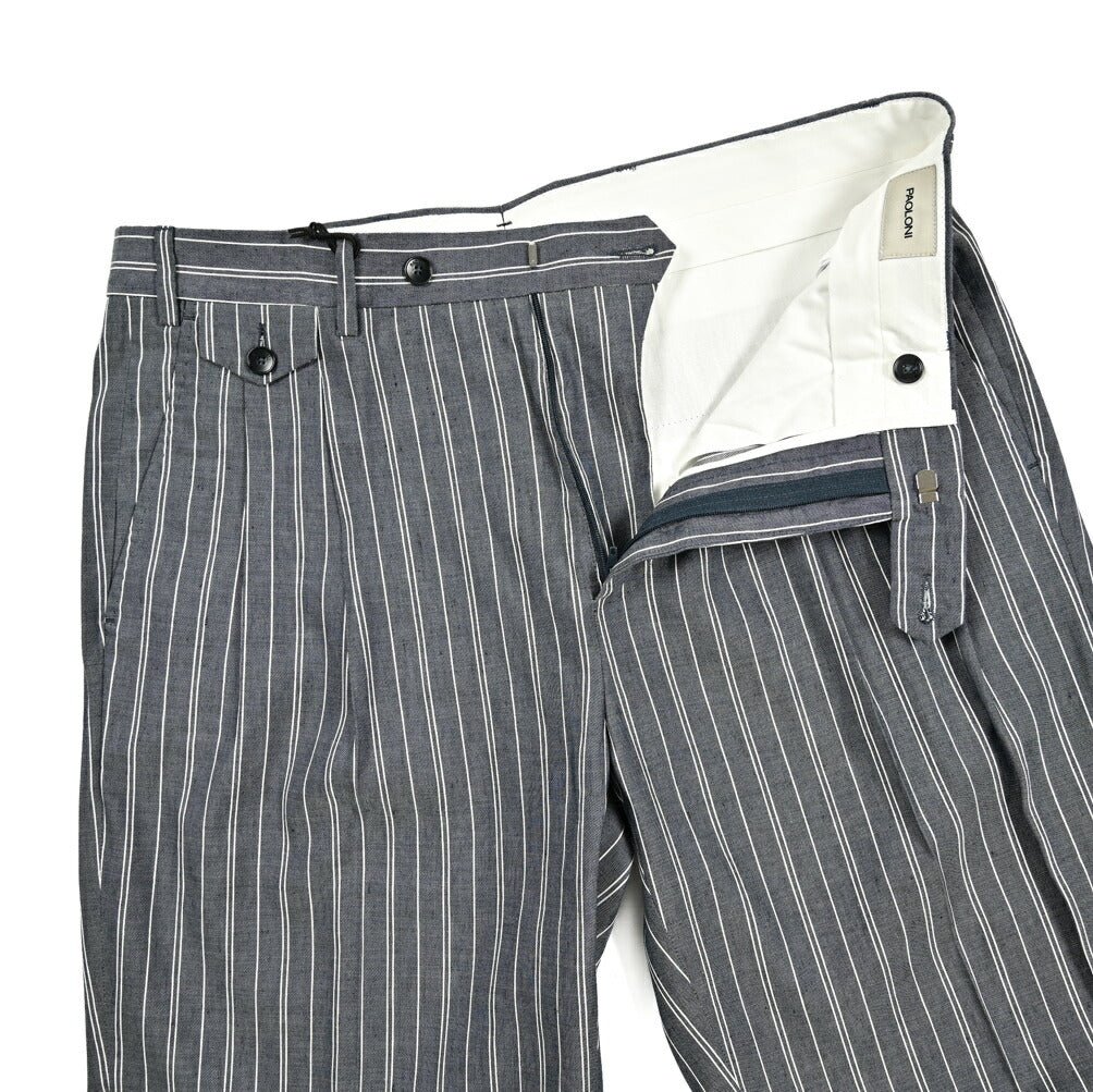 SALE|PAOLONI コットンリネン ツータックスラックス|419028|GUARDAROBA MILANO OFFICIAL STORE