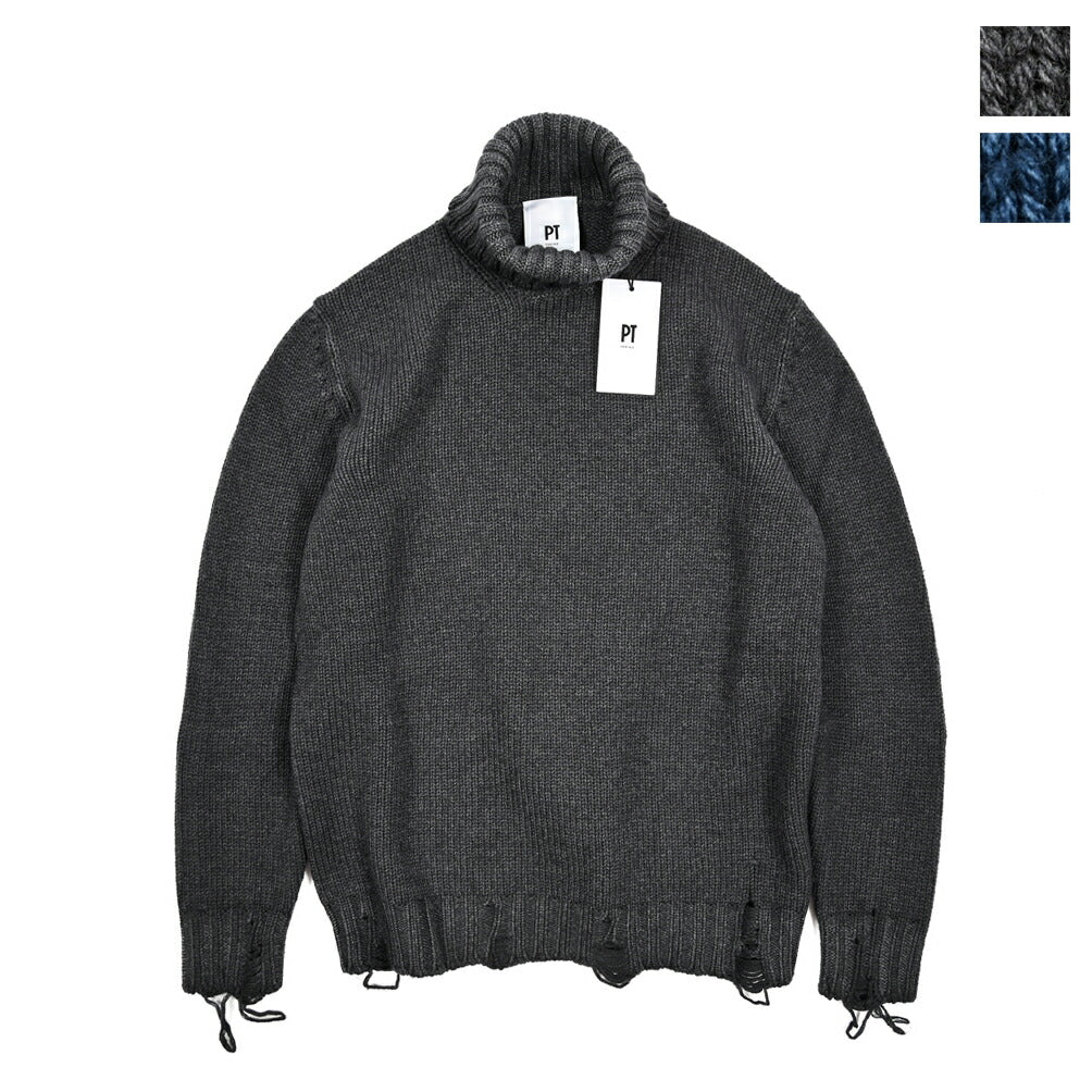 SALE|PT TORINO ヴァージンウール100% グランジニットタートルネックセーター / PT01|411005 - A - 46|GUARDAROBA MILANO OFFICIAL STORE