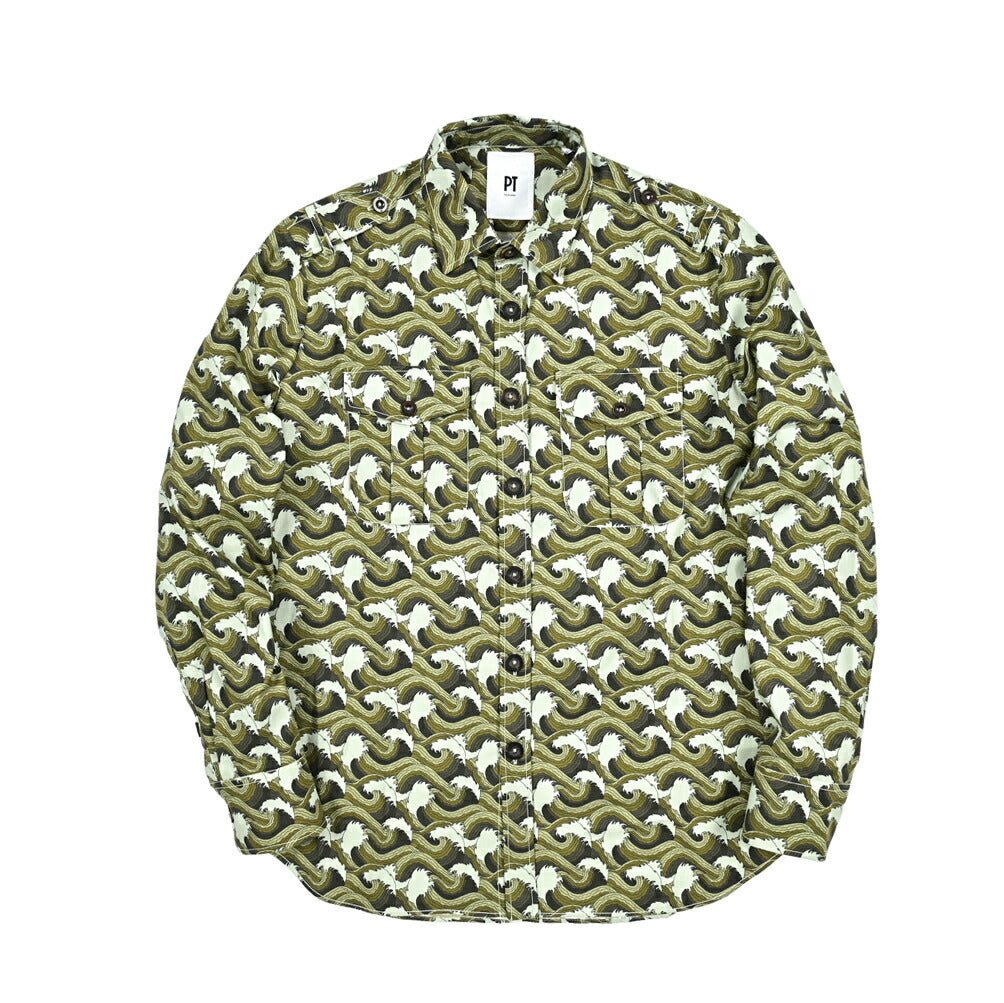 SALE|PT TORINO コットン100% レギュラーカラーエポーレットシャツ / PT01|412882 - 40|GUARDAROBA MILANO OFFICIAL STORE