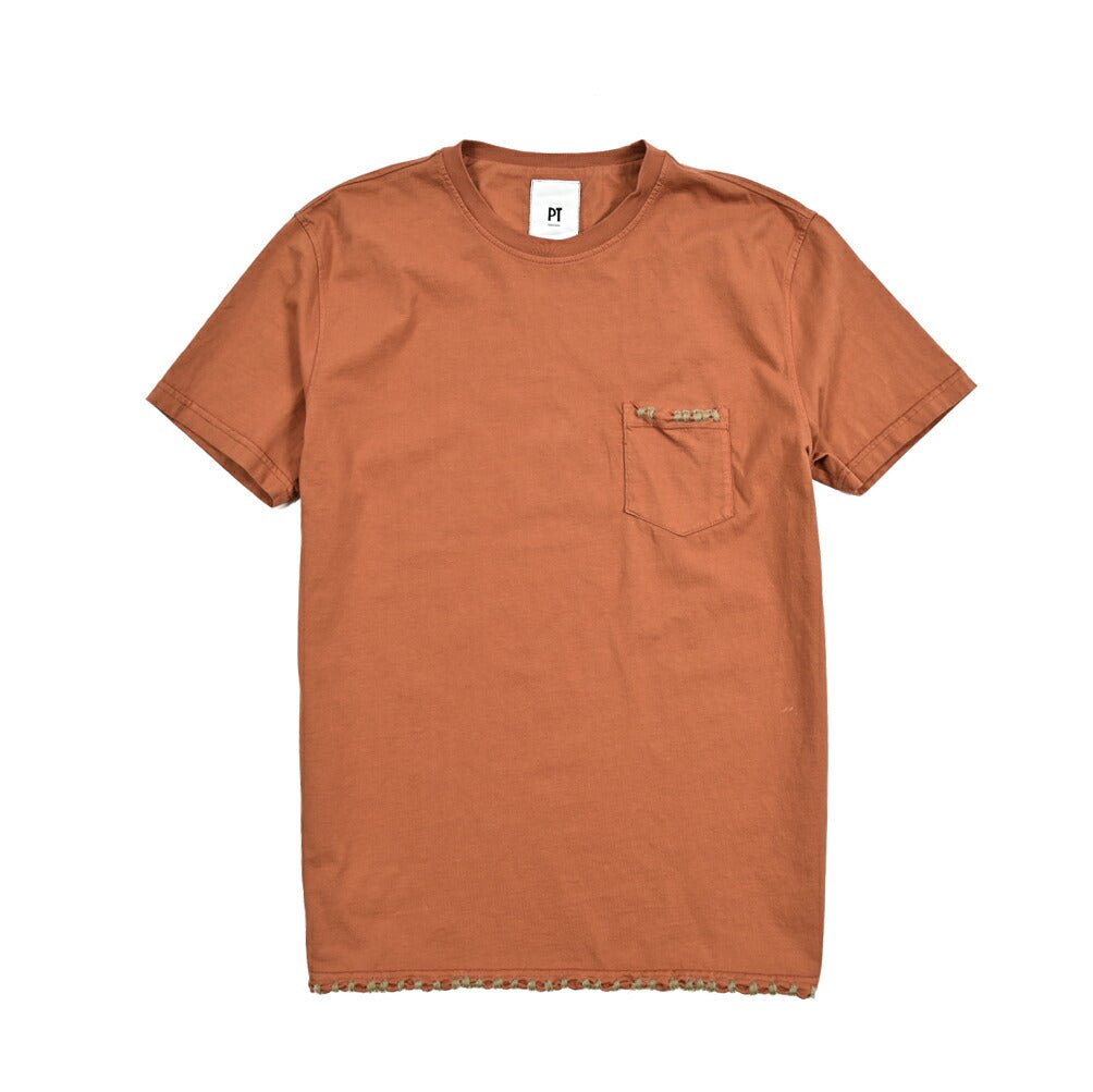 SALE|PT TORINO コットン100% ステッチデザインクルーネック半袖Tシャツ / PT01|412926 - A|GUARDAROBA MILANO OFFICIAL STORE