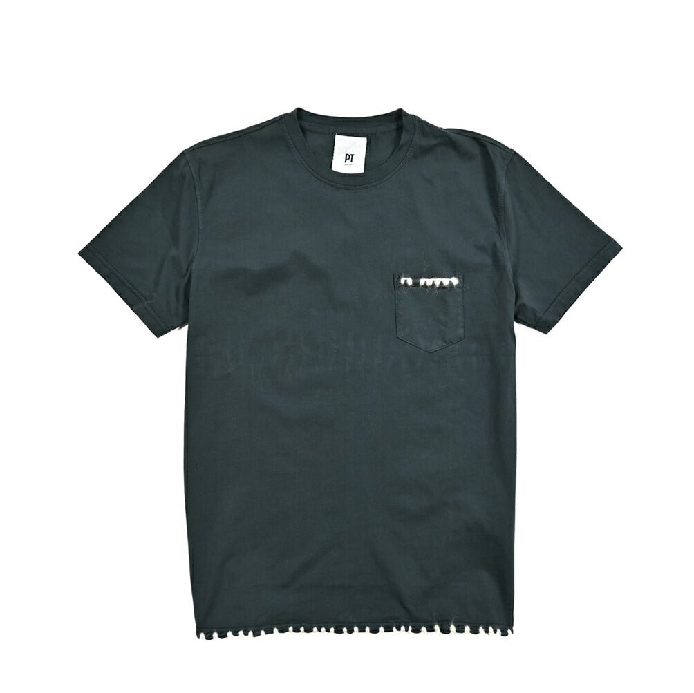 SALE|PT TORINO コットン100% ステッチデザインクルーネック半袖Tシャツ / PT01|412926 - A|GUARDAROBA MILANO OFFICIAL STORE