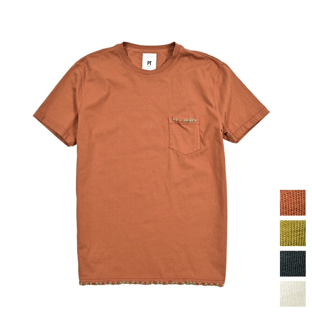 SALE|PT TORINO コットン100% ステッチデザインクルーネック半袖Tシャツ / PT01|412926 - A|GUARDAROBA MILANO OFFICIAL STORE