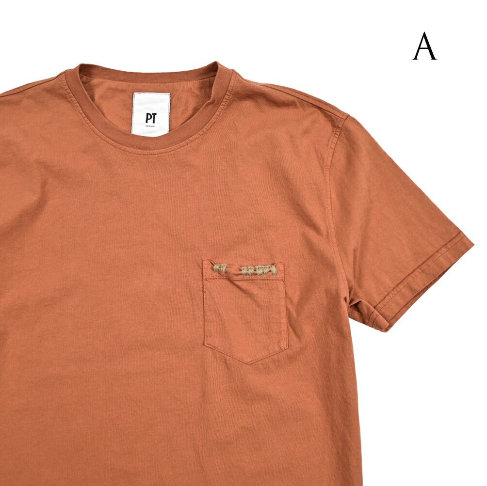 SALE|PT TORINO コットン100% ステッチデザインクルーネック半袖Tシャツ / PT01|412926 - A|GUARDAROBA MILANO OFFICIAL STORE