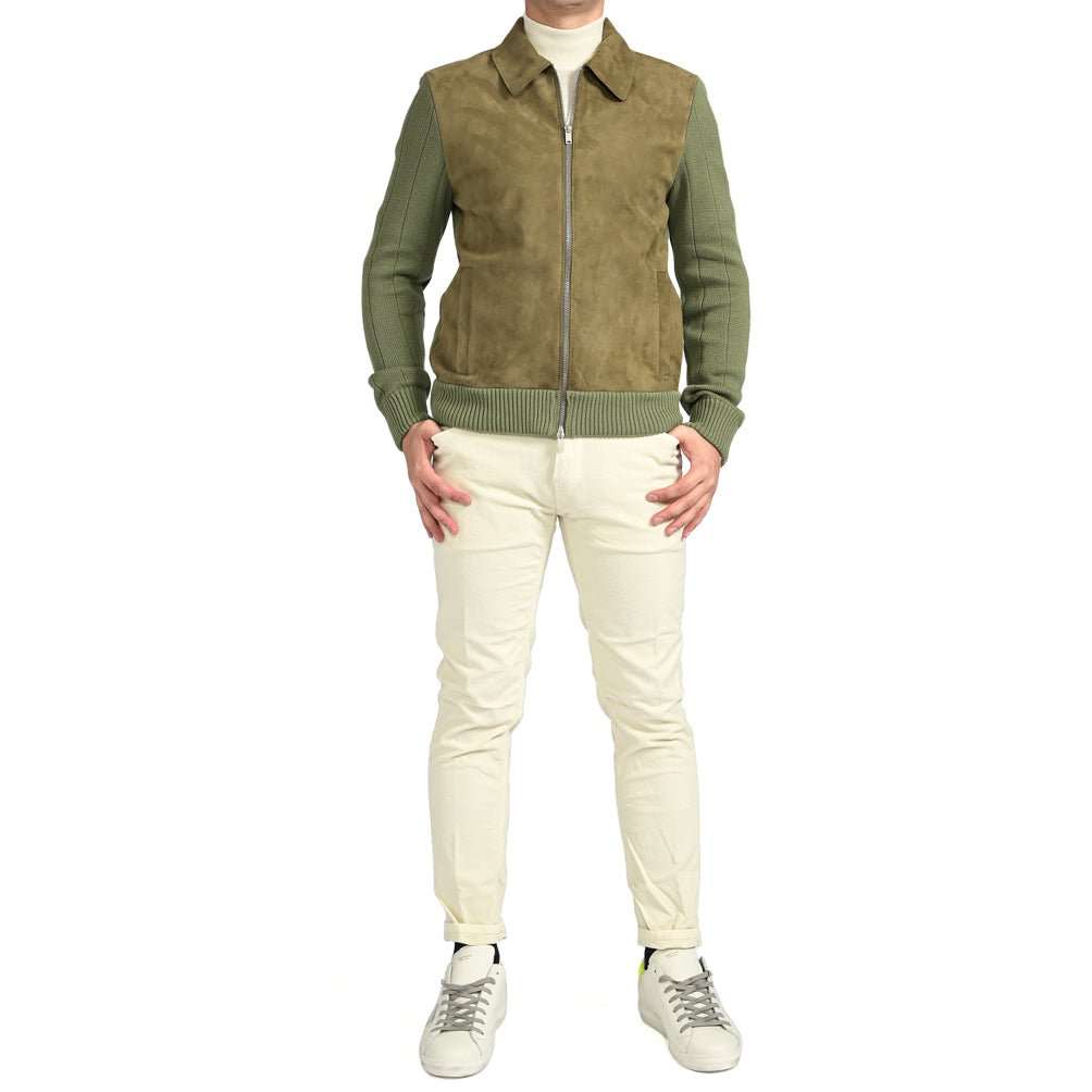 SALE|PT TORINO レザー×コットンニット ジップアップコンビブルゾン|394115-A-54|GUARDAROBA MILANO OFFICIAL STORE