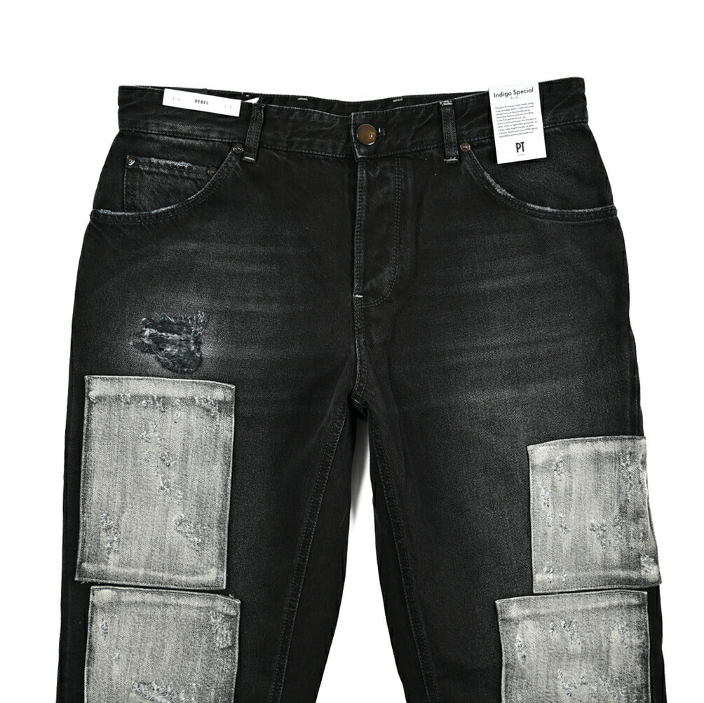SALE|PT TORINO DENIM THE REBEL コットン100% パッチワークデニム ワイドジーンズ / PT05|417428 - 36|GUARDAROBA MILANO OFFICIAL STORE