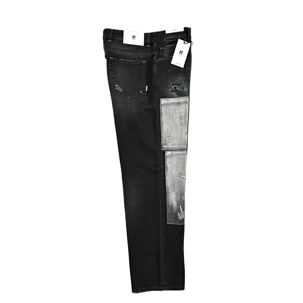 SALE|PT TORINO DENIM THE REBEL コットン100% パッチワークデニム ワイドジーンズ / PT05|417428 - 36|GUARDAROBA MILANO OFFICIAL STORE