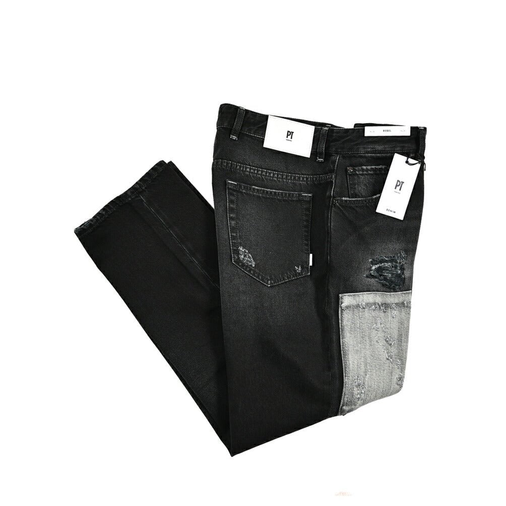 SALE|PT TORINO DENIM THE REBEL コットン100% パッチワークデニム ワイドジーンズ / PT05|417428 - 36|GUARDAROBA MILANO OFFICIAL STORE