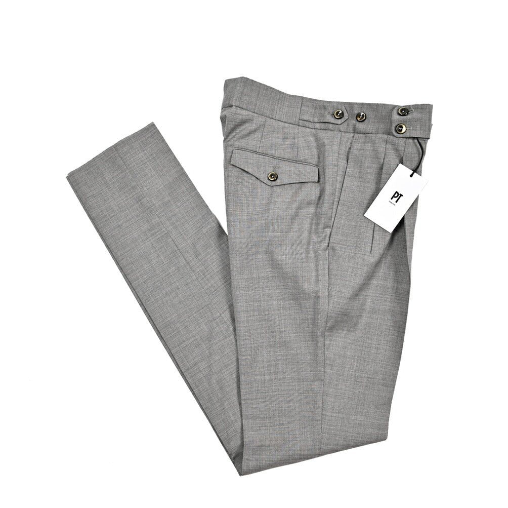 SALE|PT TORINO "GENTLEMAN FIT" ストレッチウール ツータックベルトレススラックス|423753|GUARDAROBA MILANO OFFICIAL STORE