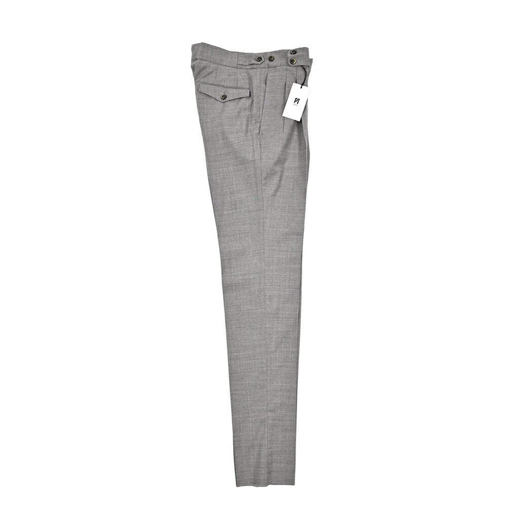 SALE|PT TORINO "GENTLEMAN FIT" ストレッチウール ツータックベルトレススラックス|423753|GUARDAROBA MILANO OFFICIAL STORE
