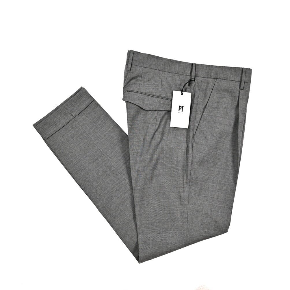 SALE|PT TORINO "MASTER FIT" ストレッチウール ワンタックテーパードスラックス|423773|GUARDAROBA MILANO OFFICIAL STORE