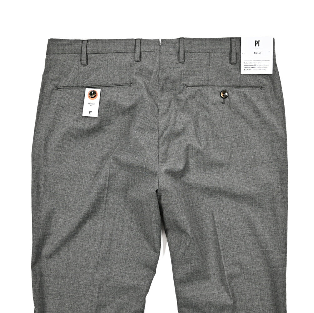 SALE|PT TORINO Travel "SKINNY FIT" 高機能ストレッチウール ノータックスキニースラックス (TECHNO WASHABLE WOOL)|423719 - 50|GUARDAROBA MILANO OFFICIAL STORE