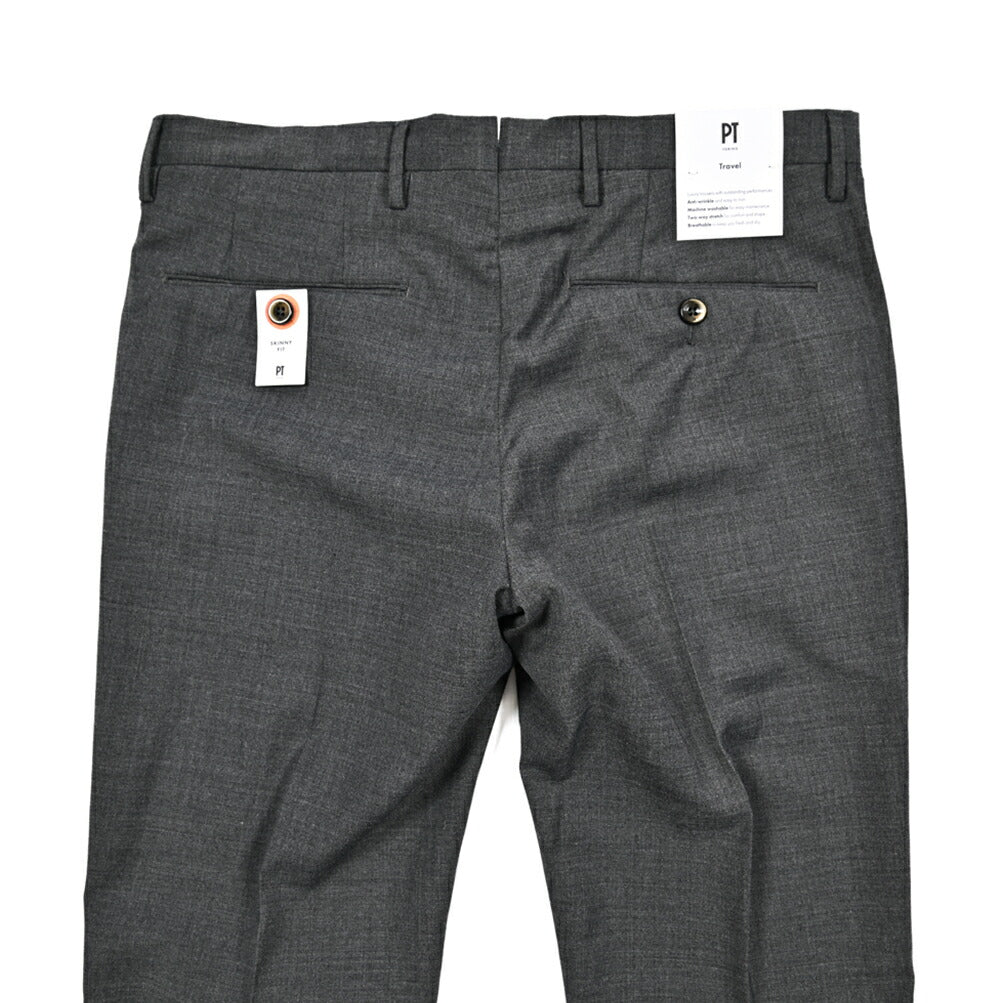 SALE|PT TORINO Travel "SKINNY FIT" 高機能ストレッチウール ノータックスキニースラックス (TECHNO WASHBLE WOOL)|423488|GUARDAROBA MILANO OFFICIAL STORE