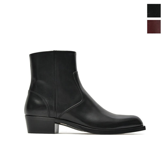 SALE|Sergio Rossi sr TEXAN サイドジップレザーアンクルブーツ|408341 - A - 5|GUARDAROBA MILANO OFFICIAL STORE