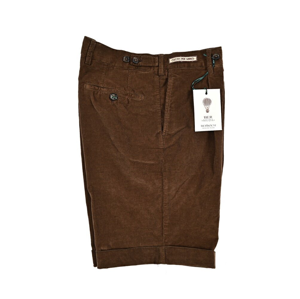 SUMMER SALE|BERWICH "BER_MUDA 1P" コットンコーデュロイ ワンタックバミューダショーツ|424216 - S|GUARDAROBA MILANO OFFICIAL STORE