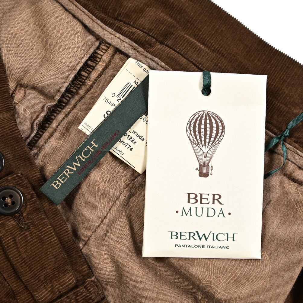 SUMMER SALE|BERWICH "BER_MUDA 1P" コットンコーデュロイ ワンタックバミューダショーツ|424216 - S|GUARDAROBA MILANO OFFICIAL STORE