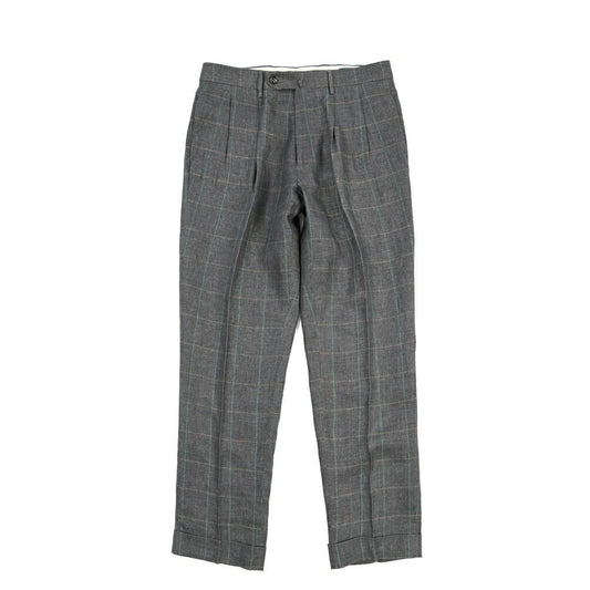SUMMER SALE|BERWICH “NEGRONI LUX” リネン100% ツータックスラックス グレー(matt grey) 48 | GUARDAROBA MILANO OFFICIAL STORE