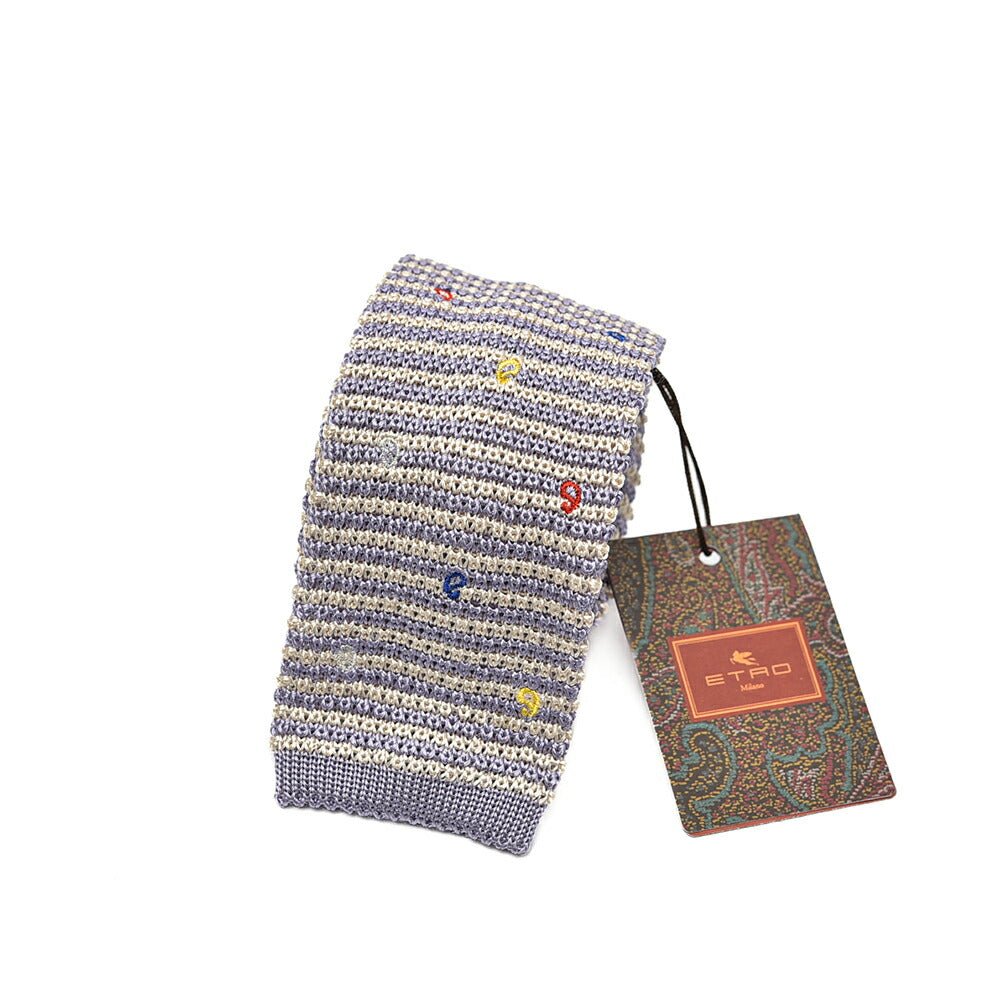 SUMMER SALE|ETRO シルク100% ボーダーネクタイ(ニットタイ)|GUARDAROBA MILANO OFFICIAL STORE
