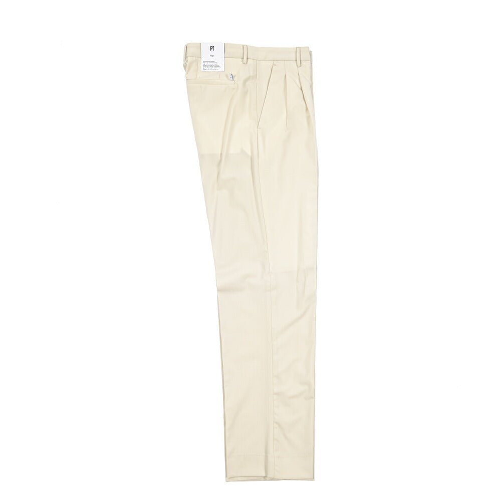 SUMMER SALE|PT TORINO Edge "DICIANNOVE" ストレッチウール ツータックストレートスラックス|423279|GUARDAROBA MILANO OFFICIAL STORE