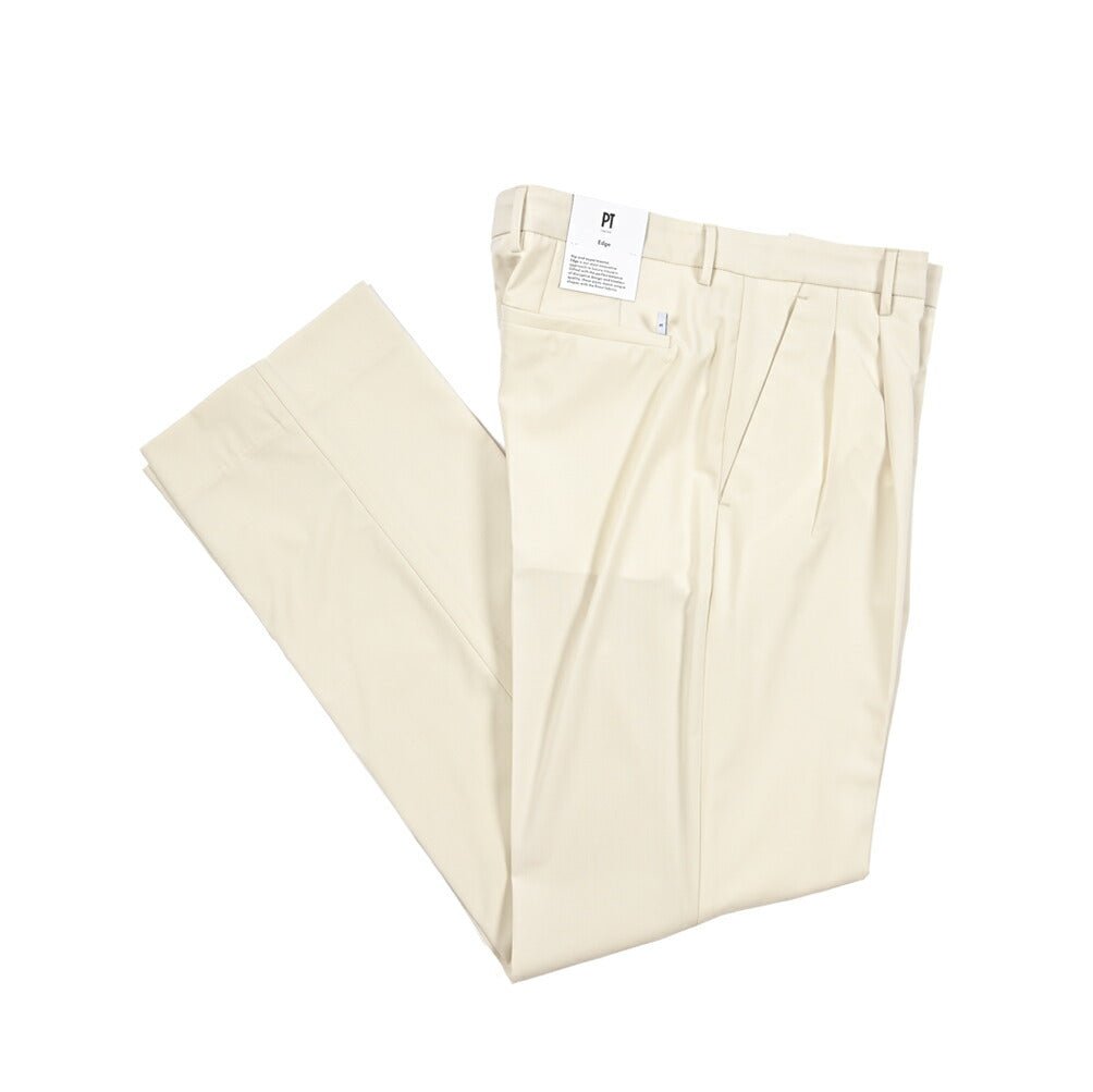SUMMER SALE|PT TORINO Edge "DICIANNOVE" ストレッチウール ツータックストレートスラックス|423279|GUARDAROBA MILANO OFFICIAL STORE