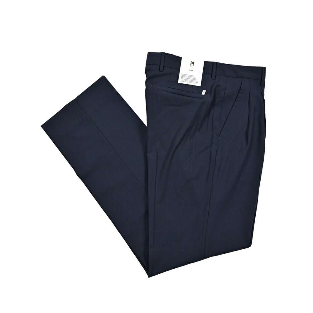 SUMMER SALE|PT TORINO Edge "DICIANNOVE" SUPER 130's ヴァージンウール100% ツータックストレートスラックス|423976 - 44|GUARDAROBA MILANO OFFICIAL STORE