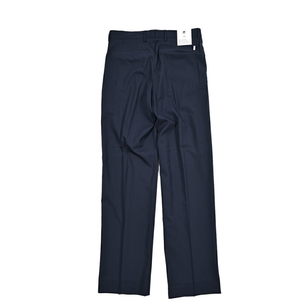SUMMER SALE|PT TORINO Edge "DICIANNOVE" SUPER 130's ヴァージンウール100% ツータックストレートスラックス|423976 - 44|GUARDAROBA MILANO OFFICIAL STORE