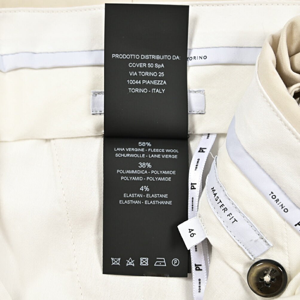 SUMMER SALE|PT TORINO "MASTER FIT" ストレッチウール ツータックベルトレススラックス|423306 - 46|GUARDAROBA MILANO OFFICIAL STORE