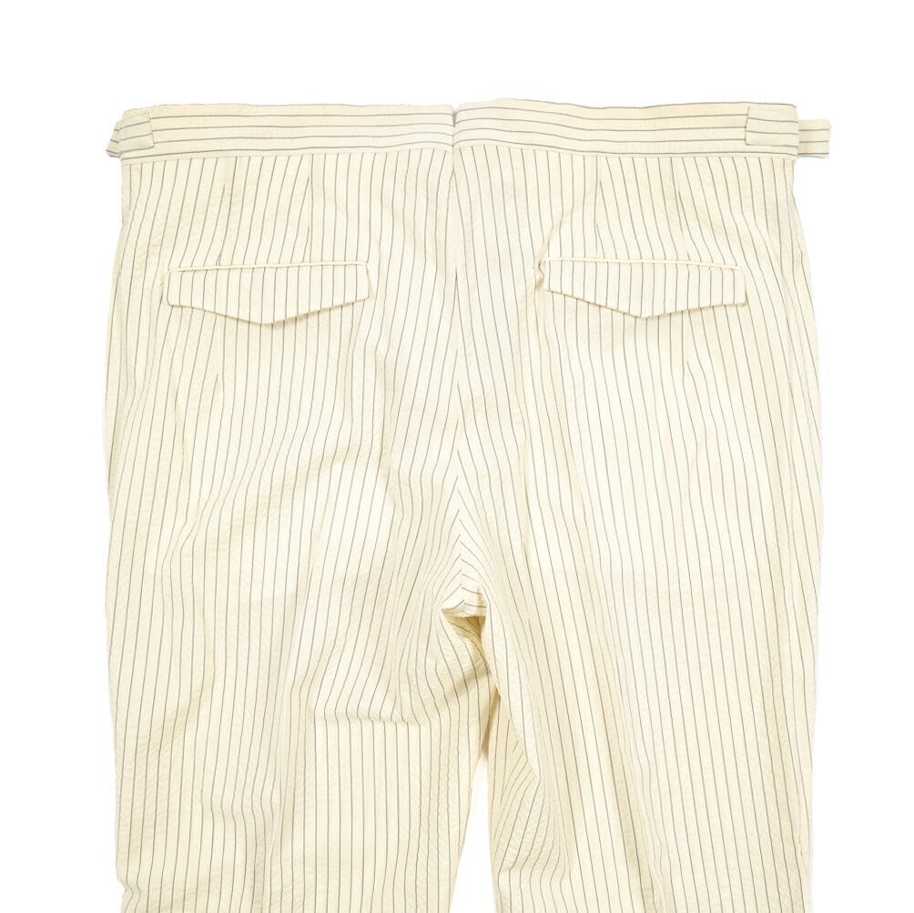 SUMMER SALE|PT TORINO "MASTER FIT" シアサッカーウール ツータックベルトレススラックス|423325|GUARDAROBA MILANO OFFICIAL STORE