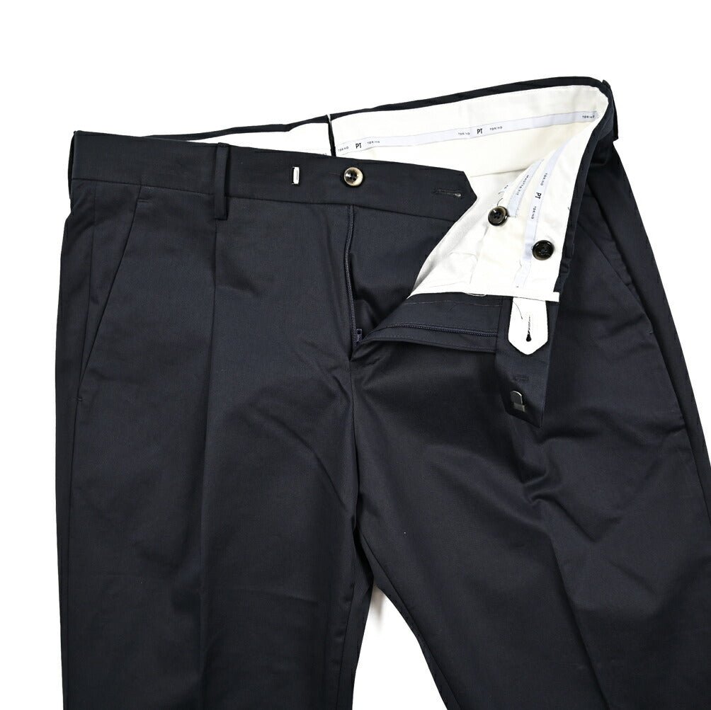 SUMMER SALE|PT TORINO "MASTER FIT" ストレッチコットン ワンタックテーパードパンツ|423952|GUARDAROBA MILANO OFFICIAL STORE