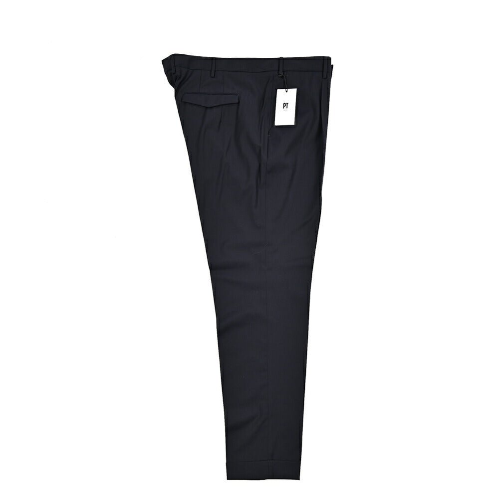 SUMMER SALE|PT TORINO "MASTER FIT" ストレッチウール ワンタックテーパードスラックス|423971|GUARDAROBA MILANO OFFICIAL STORE