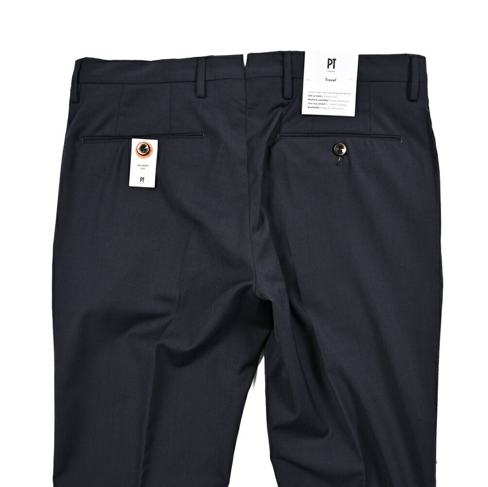 SUMMER SALE|PT TORINO Travel "SKINNY FIT" 高機能ストレッチウール ノータックスキニースラックス (TECHNO WASHABLE WOOL)|423944 - 44|GUARDAROBA MILANO OFFICIAL STORE