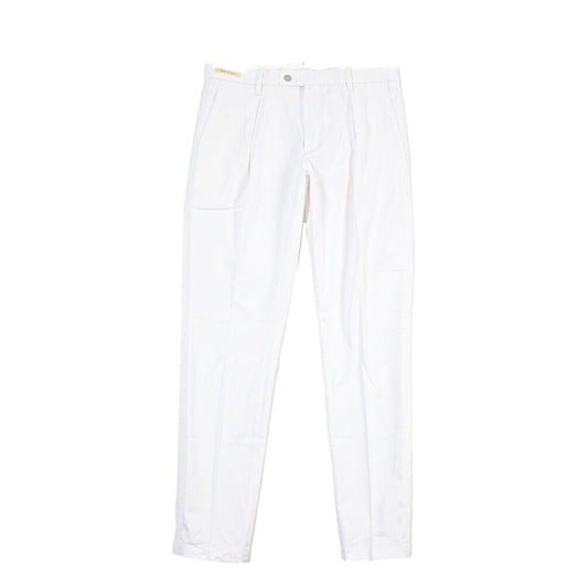 SUMMER SALE|YCHAI “PANATELA” ストレッチコットン ワンタックチノパンツ / SKINNY FIT ホワイト(BIANCO) 31 | GUARDAROBA MILANO OFFICIAL STORE