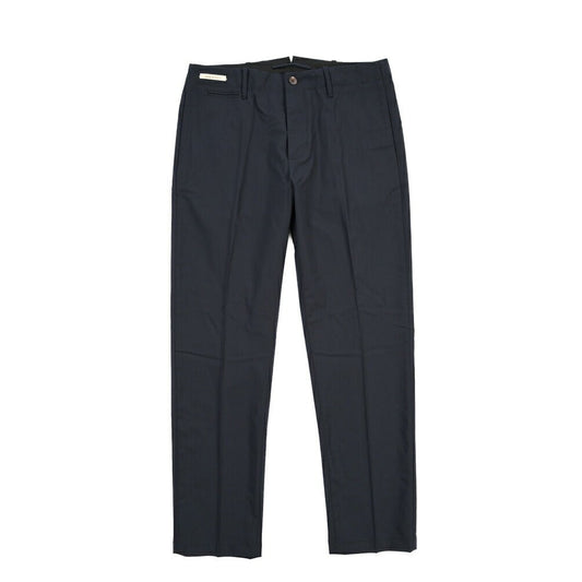 SUMMER SALE|YCHAI “ROBUSTO” リネン混コットン ノータックパンツ / TAPERED FIT ネイビー(BLU) 33 | GUARDAROBA MILANO OFFICIAL STORE