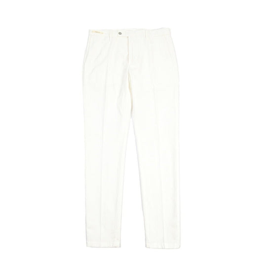 SUMMER SALE|YCHAI リネン混コットン ノータックパンツ / SKINNY FIT ホワイト(BIANCO) 31 | GUARDAROBA MILANO OFFICIAL STORE