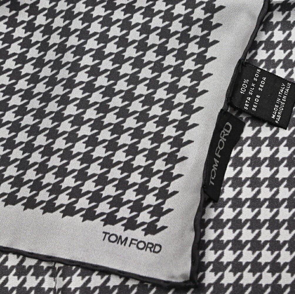 TOM FORD シルク100% 千鳥格子柄ポケットチーフ|429062|GUARDAROBA MILANO OFFICIAL STORE