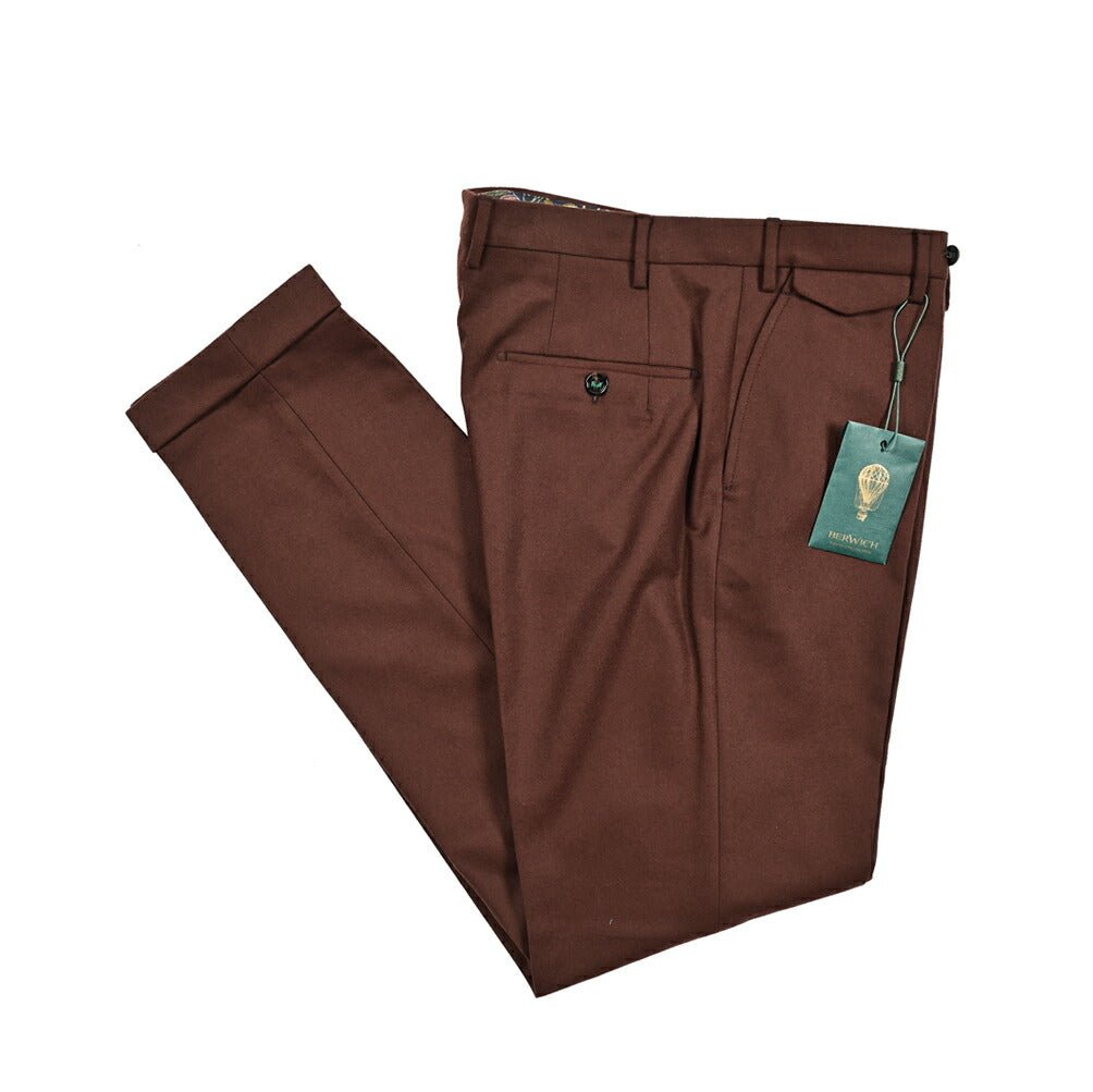 SALE|BERWICH VULCANO Z ウールフランネル ノータックスラックス|413236 - 46|GUARDAROBA MILANO OFFICIAL STORE