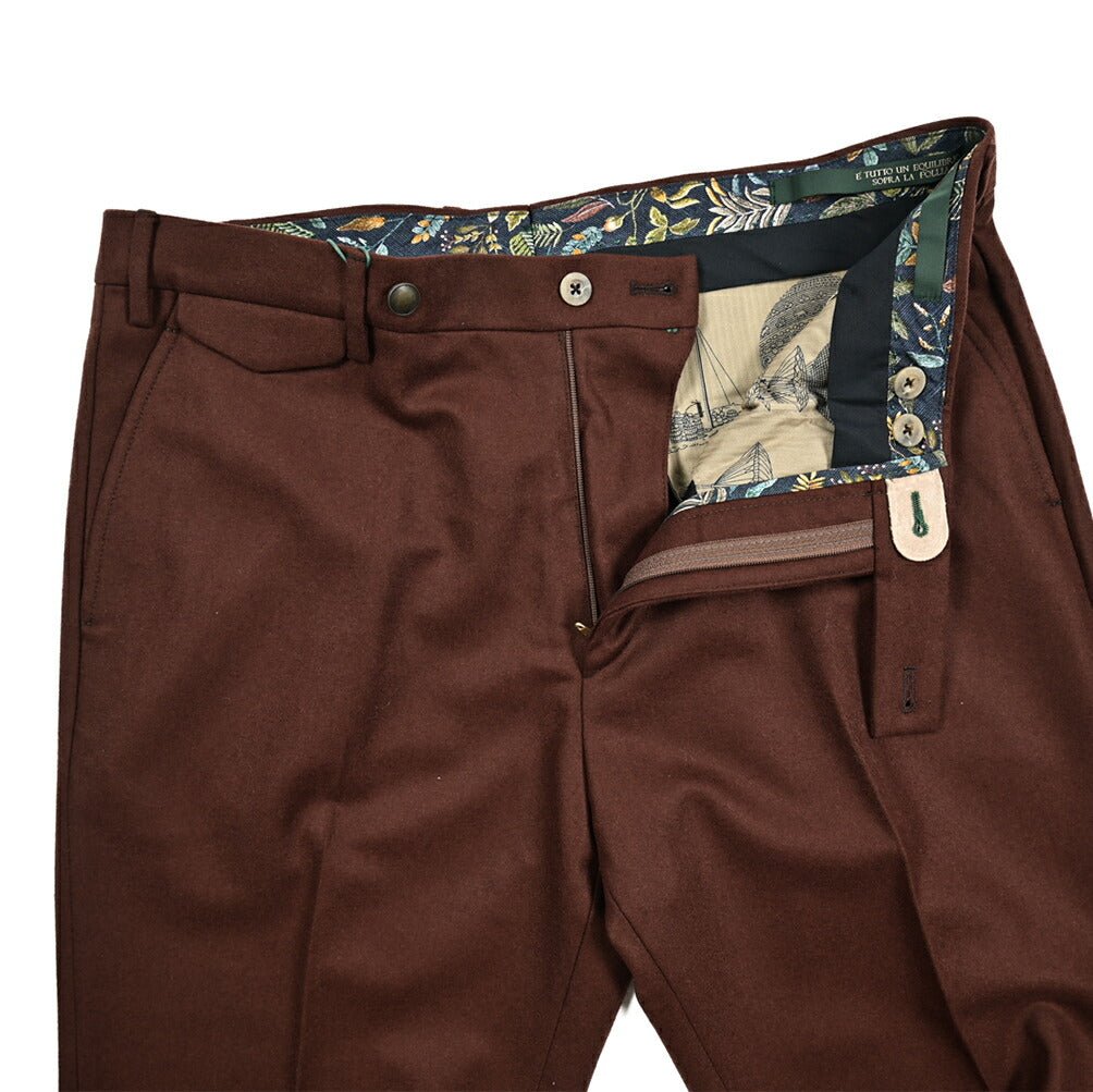 SALE|BERWICH VULCANO Z ウールフランネル ノータックスラックス|413236 - 46|GUARDAROBA MILANO OFFICIAL STORE