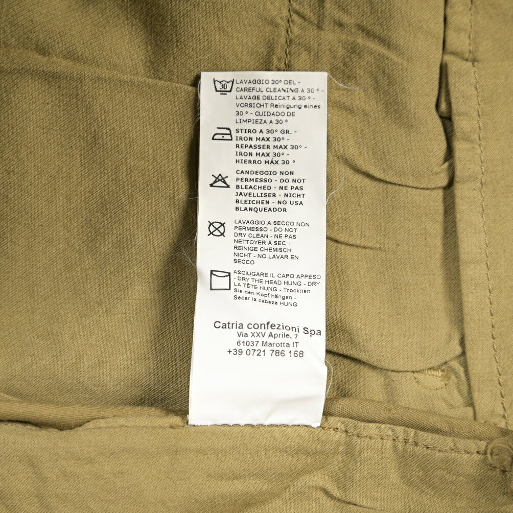 YCHAI “PANATELA” ストレッチコットン ノータックチノパンツ / SKINNY FIT カーキグリーン(SENAPE) 30 | GUARDAROBA MILANO OFFICIAL STORE