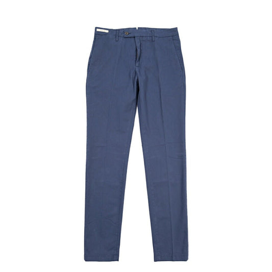 YCHAI “PANATELA” ストレッチコットン ノータックチノパンツ / SKINNY FIT ネイビー(ROYAL) 30 | GUARDAROBA MILANO OFFICIAL STORE