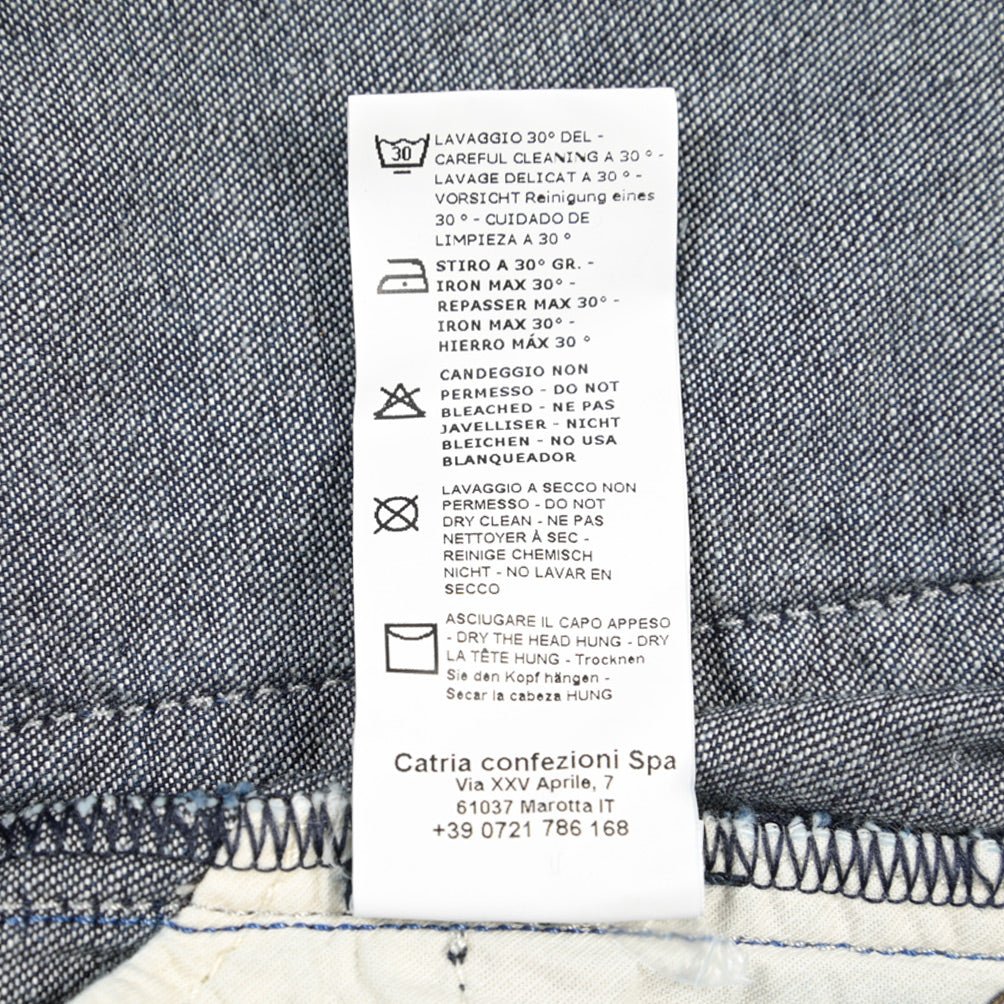 YCHAI “ROBUSTO” コットン100% ノータックデニムスラックス(デニスラ) / TAPERED FIT ネイビー(INDIGO) 32 | GUARDAROBA MILANO OFFICIAL STORE