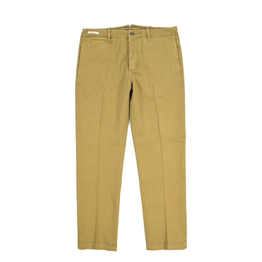 YCHAI “ROBUSTO” ストレッチコットン ノータックチノパンツ / TAPERED FIT カーキグリーン(SENAPI) 33 | GUARDAROBA MILANO OFFICIAL STORE
