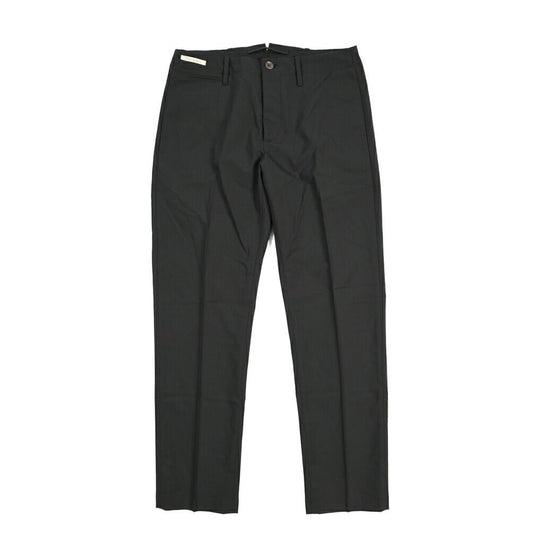 YCHAI ストレッチウール ノータックパンツ / TAPERED FIT ブラック 31 | GUARDAROBA MILANO OFFICIAL STORE