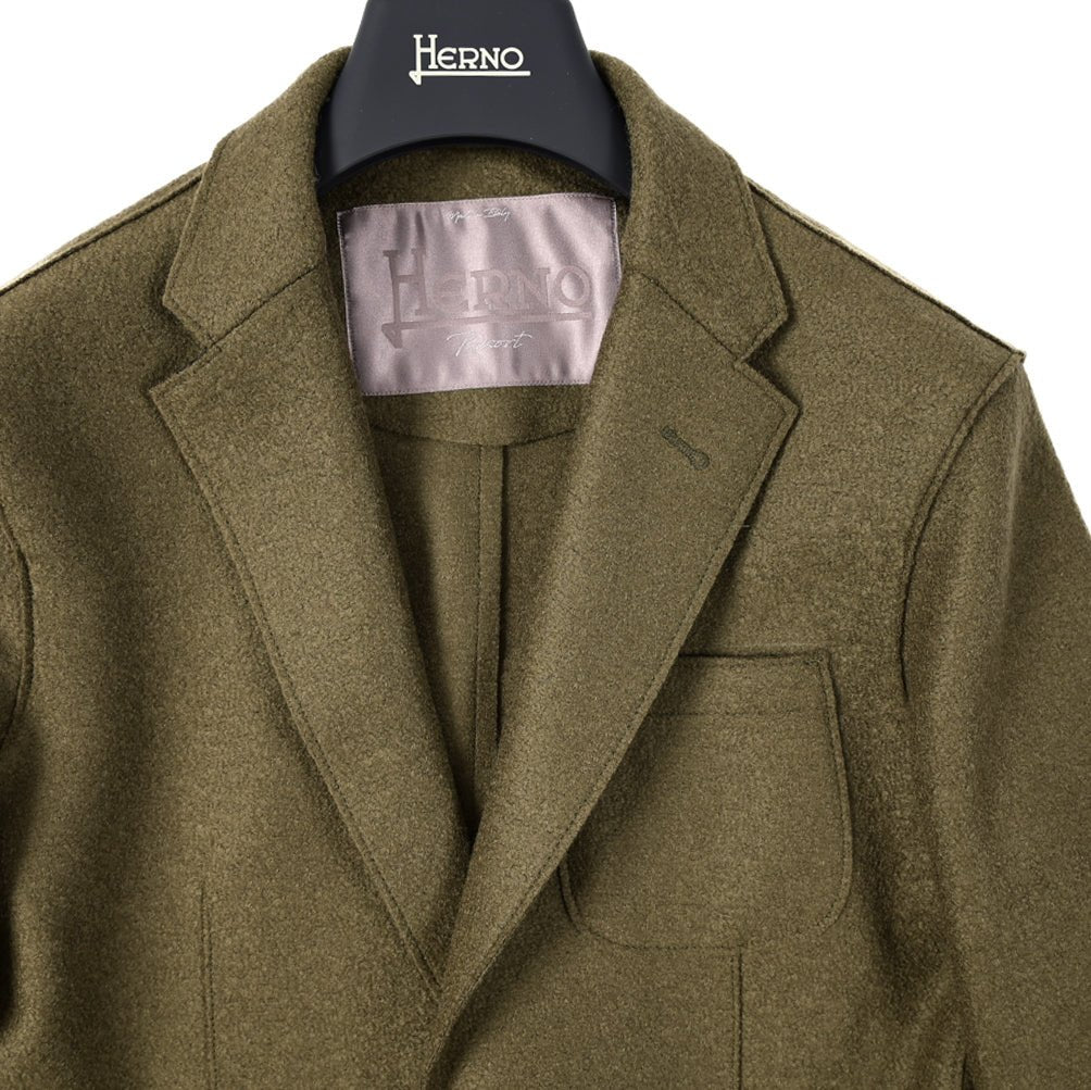 SALE|HERNO Resort 縮絨 ヴァージンウール100% 2Bシングルテーラードジャケット|393708 - A - 46|GUARDAROBA MILANO OFFICIAL STORE